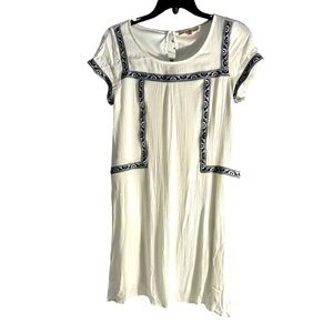 Altar'd State White and Blue Mini Dress